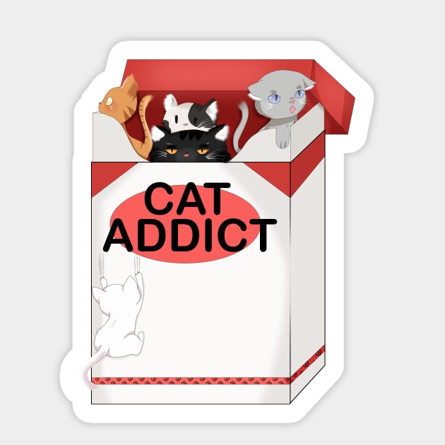 Cat Lover, Funny Cat Addict, Love Cute Cats Sticker by logiamerch